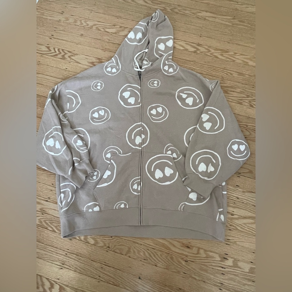 Smiley Face Zip Up Hoodie